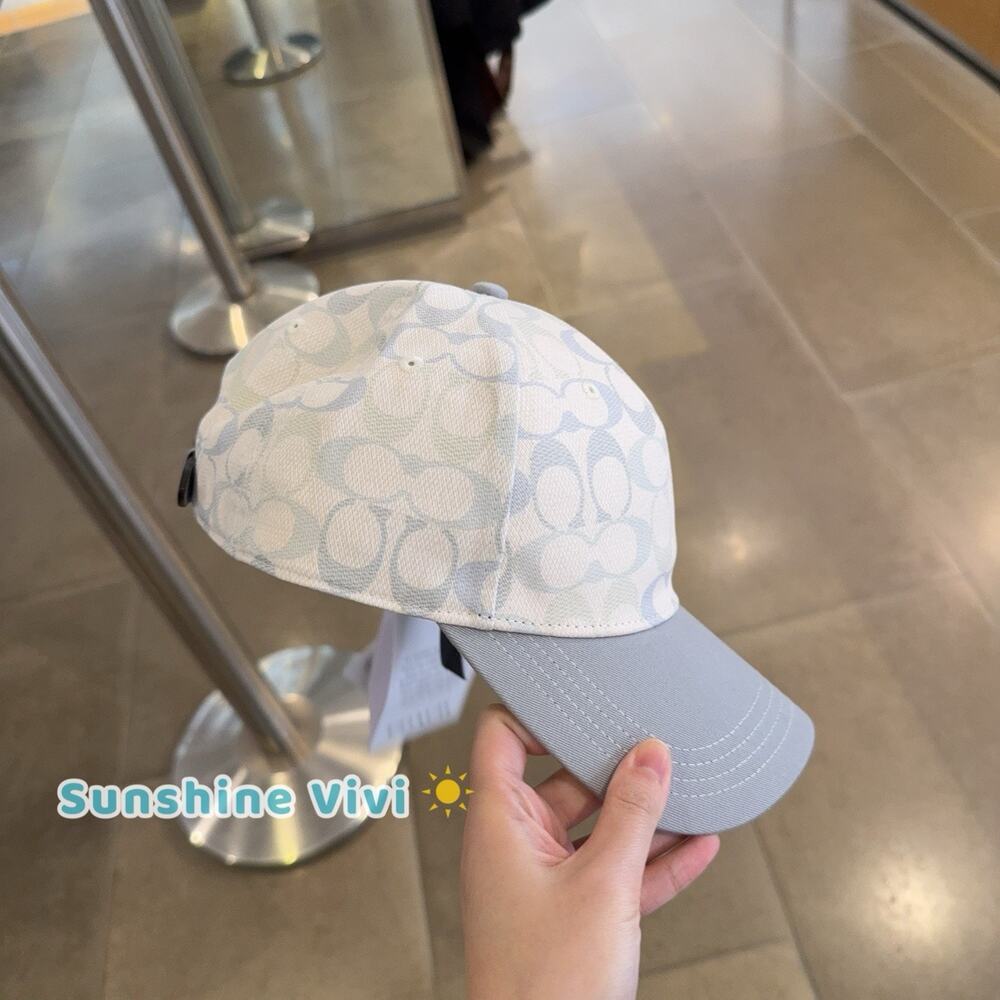 NWT COACH Baseball Signature Hat Unisex chalk blue one size CEH64 - Picture 3 of 5